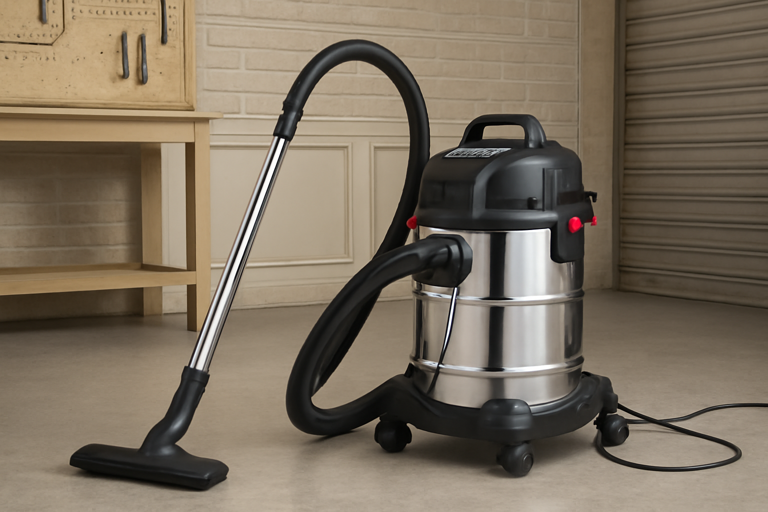Heavy Duty Stainless Steel Wet and Dry Vacuum Cleaner – Commercial Shop Vac with Large Capacity for Workshop, Warehouse & Car Detailing J9