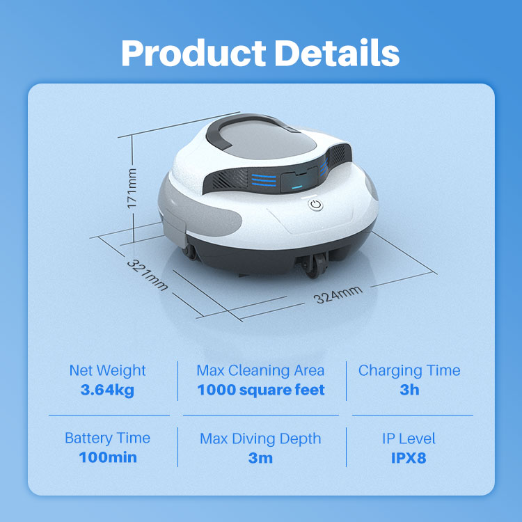 LX-SPCR-P1000 Automatic Pool Cleaner Swimming Pool Floor Cleaner Robot Vacuum Cleaner Pool