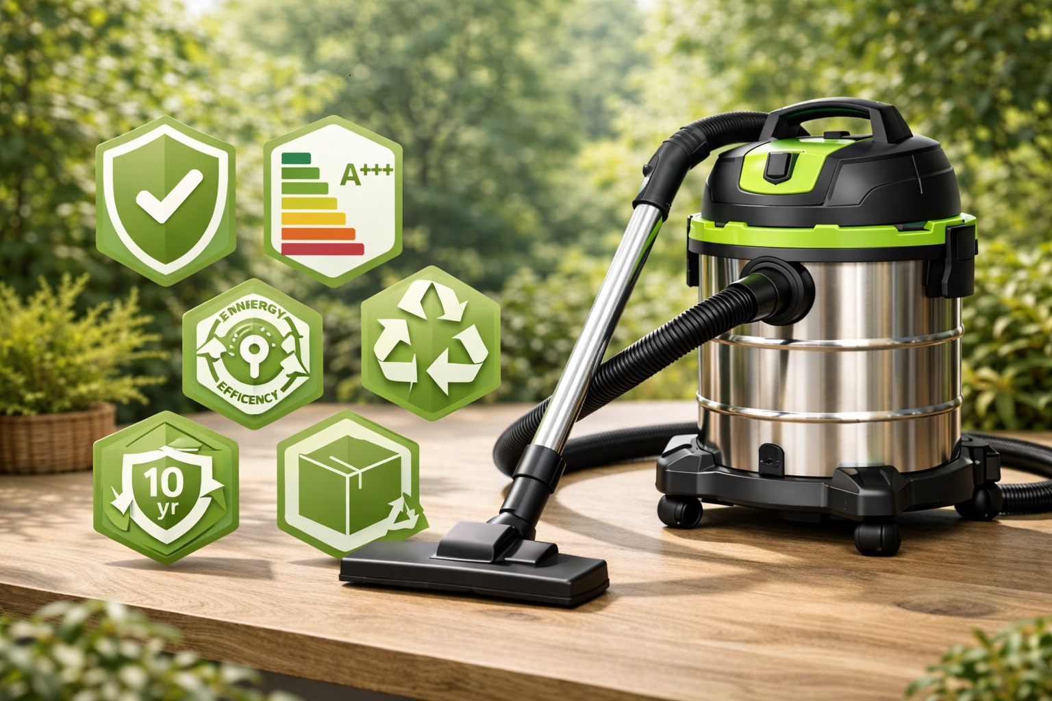 Sustainable A+++ Barrel Vacuum Cleaner – Eco-Friendly Wet Dry Stainless Steel Vac with 10-Year Durability