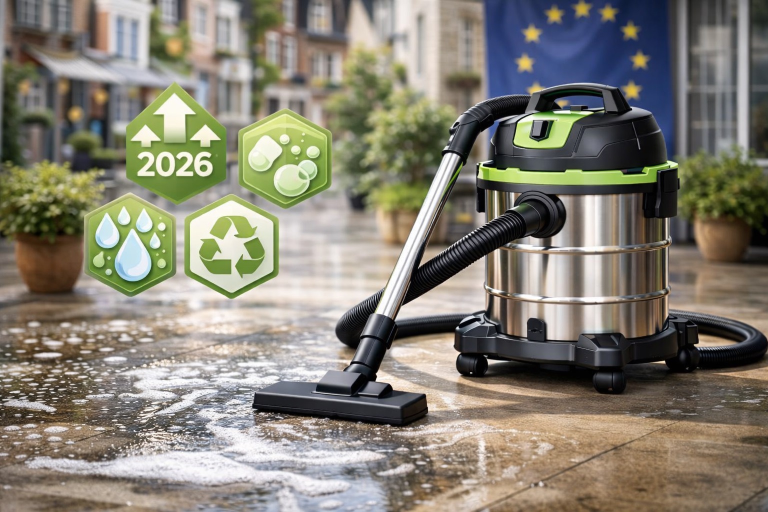 2026-Ready Eco Wet & Dry Barrel Vacuum – Stainless Steel EU-Compliant Cleaner