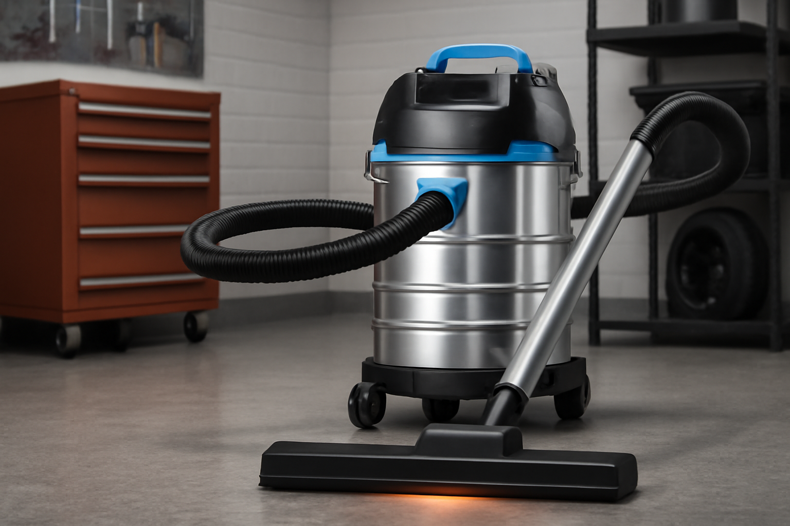 Y14 Heavy-Duty Warehouse Wet Dry Vacuum Cleaner – Stainless Steel Canister Shop Vac with LED Floor Brush