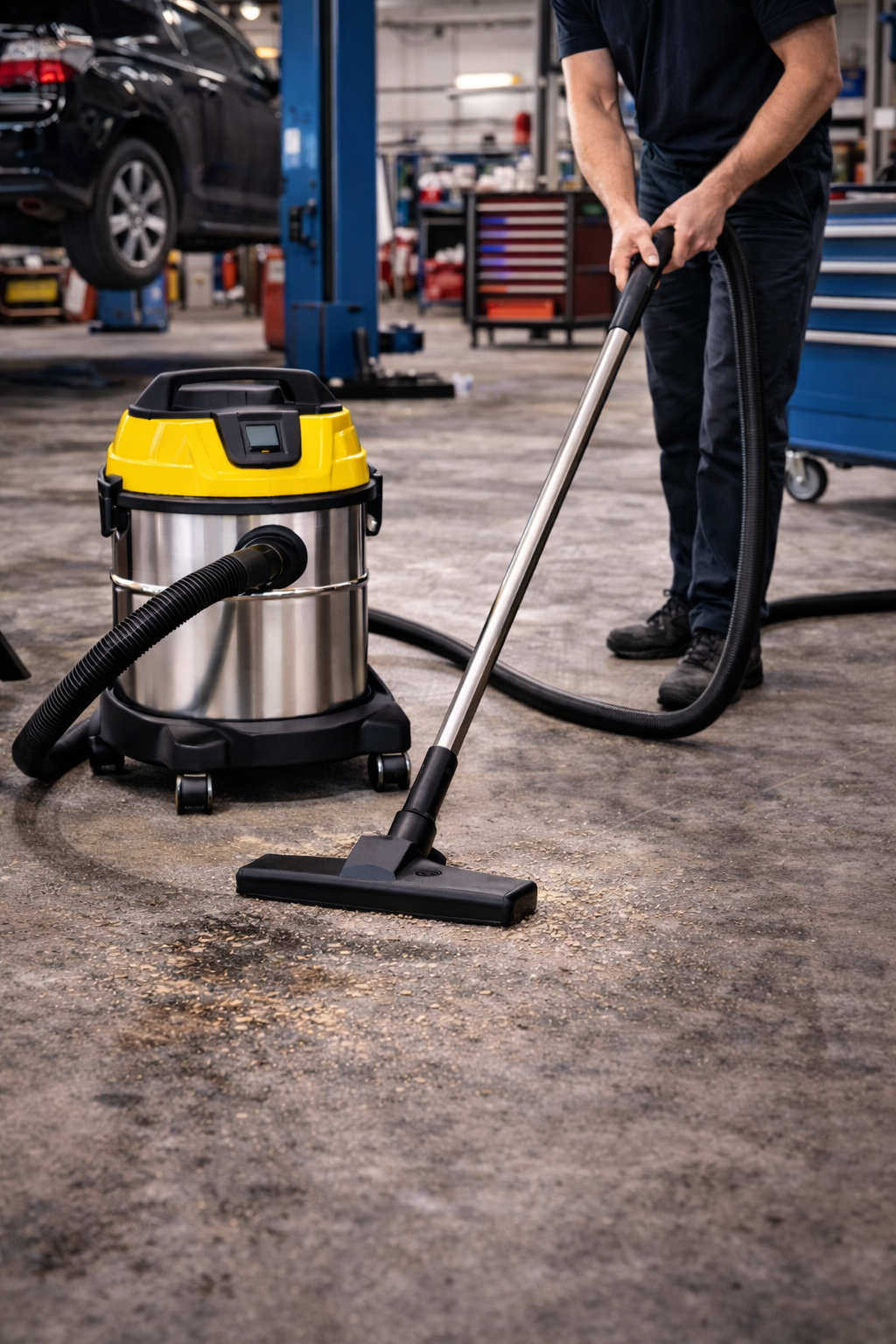Heavy-Duty Commercial Vacuum Cleaner with Steel Tank - Ideal for Restaurant Cleaning