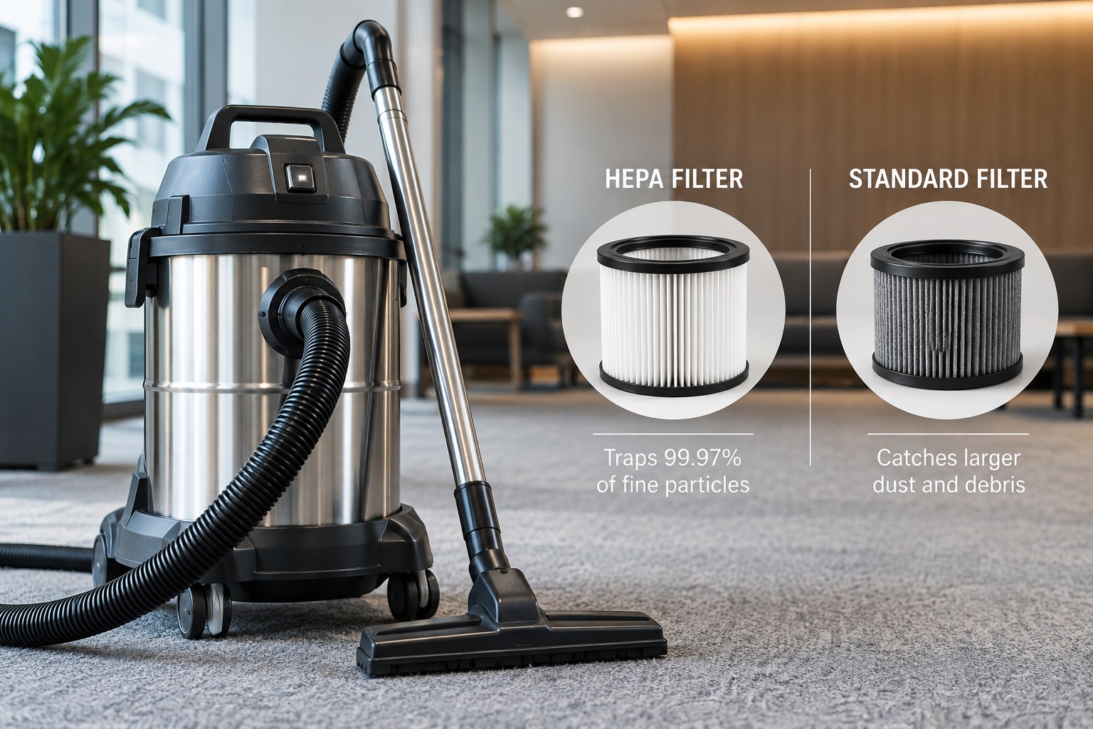 HEPA vs Standard Filters in Commercial Vacuum Cleaners: Which Is Right for Your Business?