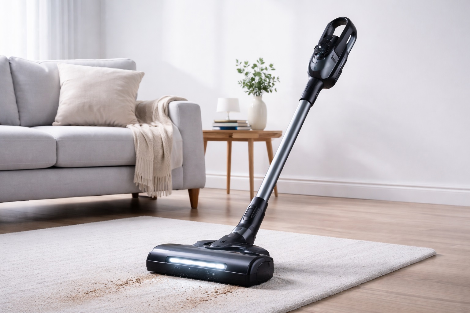 Cordless Vacuum Cleaner – High-Power Stick Vacuum with LED Headlight for Carpet & Hard Floors