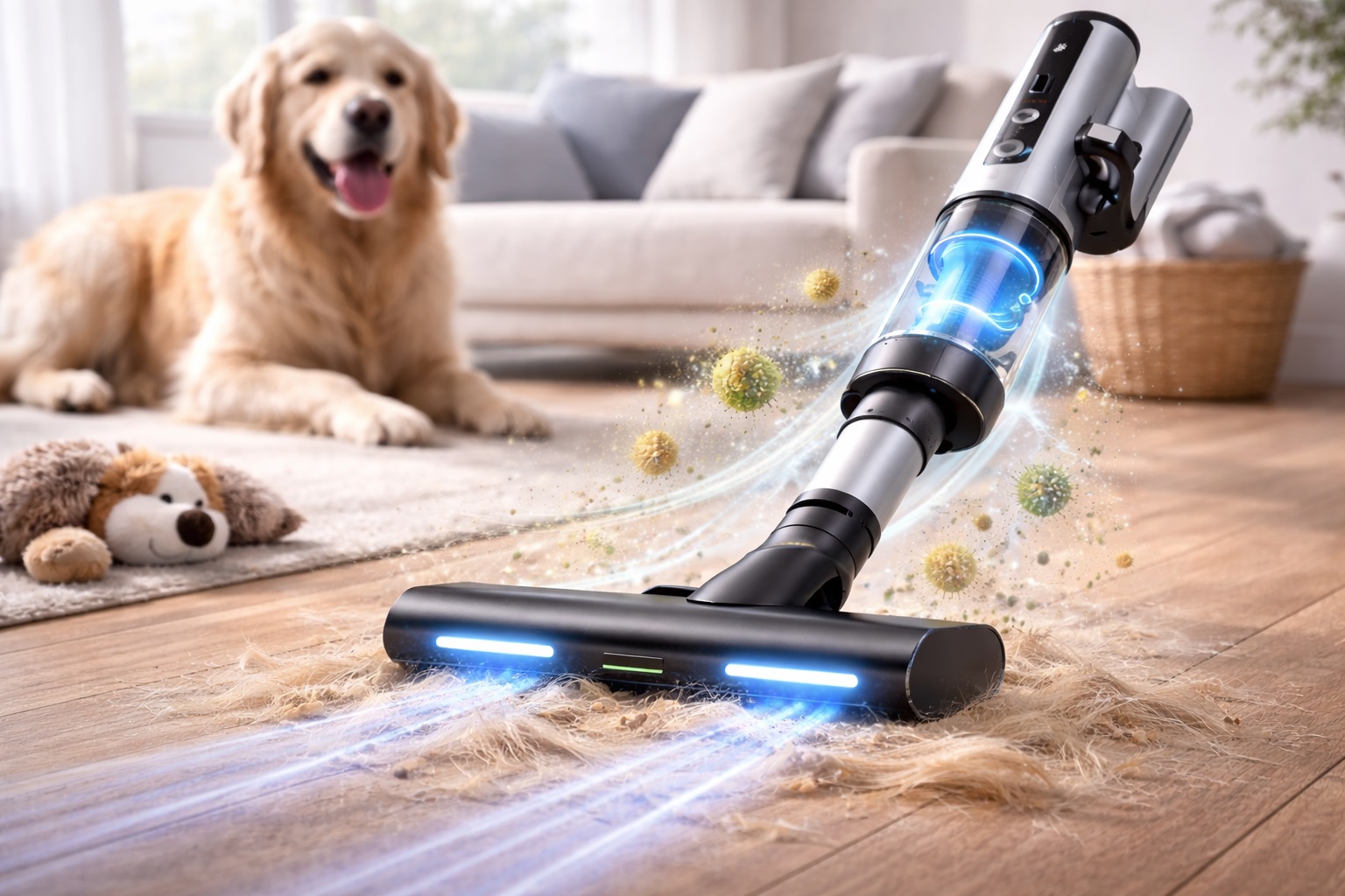 Pet Hair Vacuum Cleaner with HEPA Filtration & Anti-Allergy System