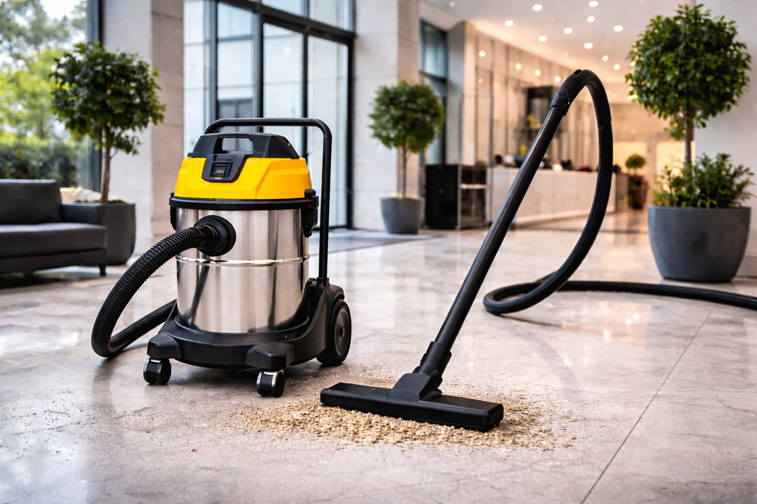Ultra-Quiet Commercial Wet Dry Vacuum Cleaner with Large Capacity for Lobby & Office Cleaning