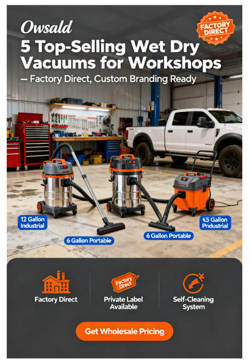Wet Dry Vacuum Cleaner for Workshops and Garages