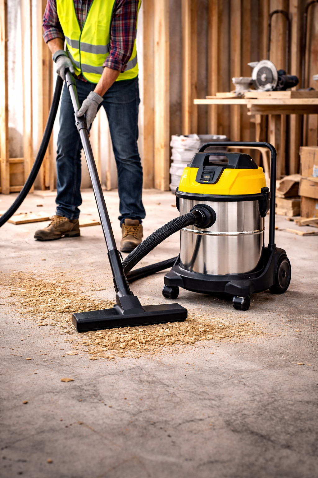 Construction Site Heavy-Duty Wet Dry Vacuum Cleaner with Blower Function