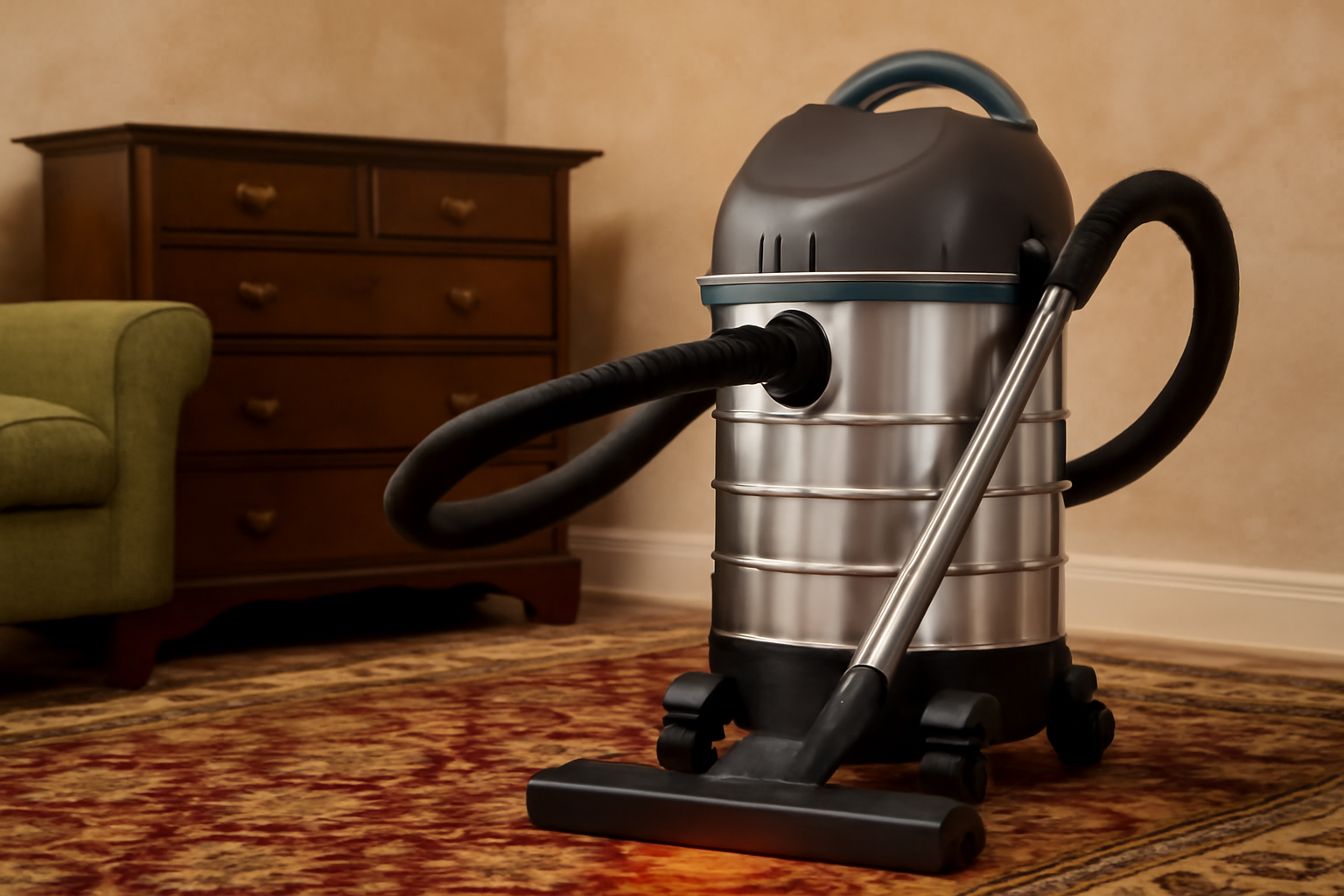 Y3 Classic Stainless Steel Wet Dry Vacuum – Low Noise, Elegant Design, Multi-Surface Cleaning for Vintage-Style Interiors