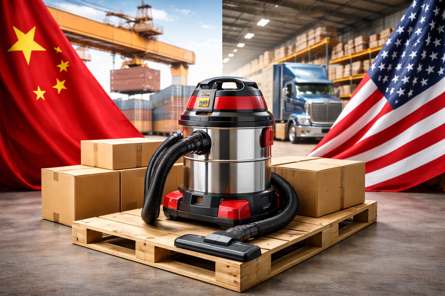 Stainless Steel Heavy-Duty Wet & Dry Vacuum Cleaner – Export-Grade Commercial Vacuum for International Logistics
