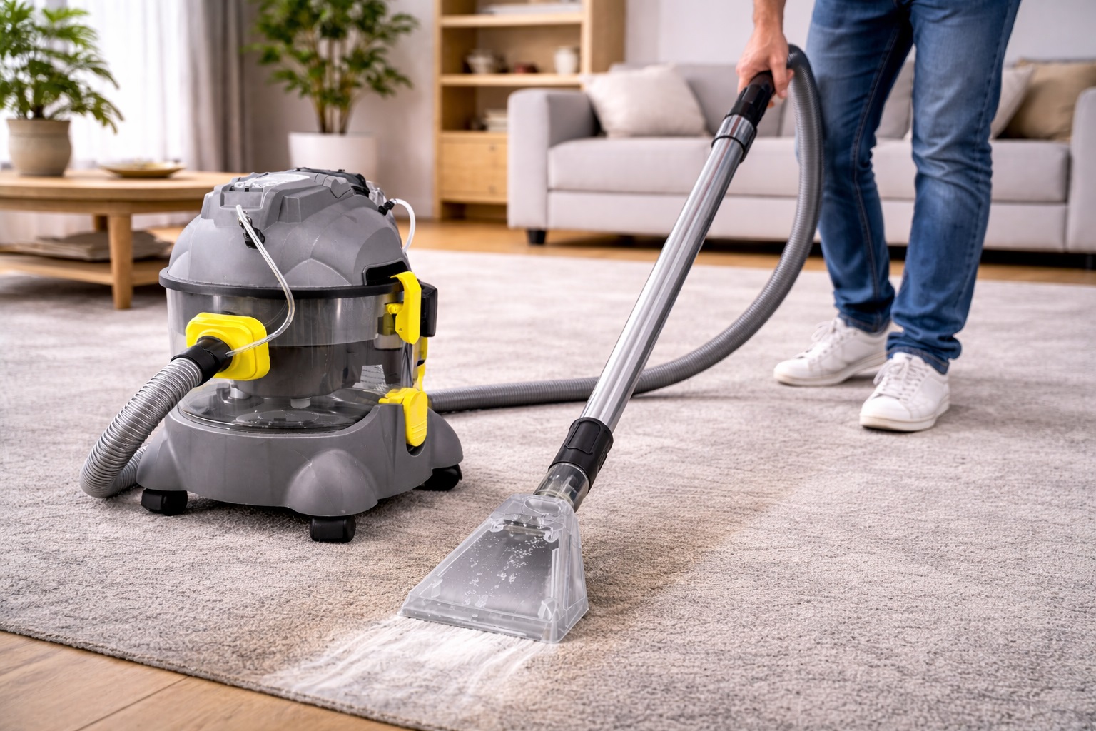 Home Extraction Carpet Washer with Long Wand and Powerful Suction