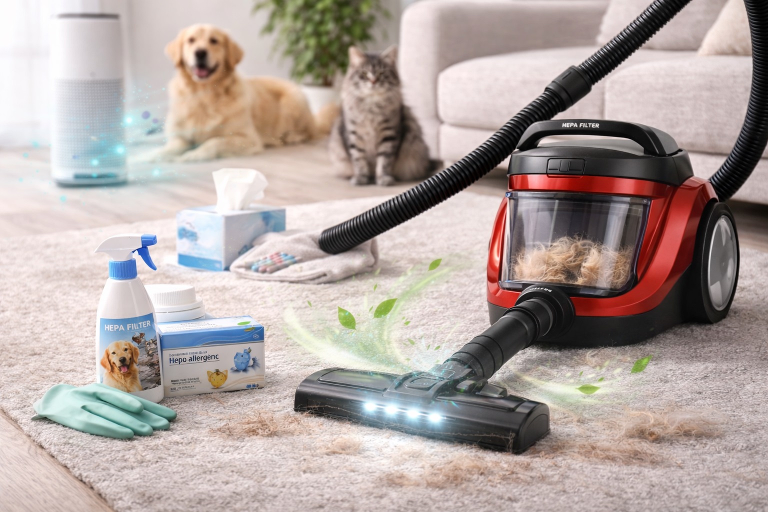 HEPA Pet Allergy Vacuum System – Complete Hair & Dander Cleaning Kit