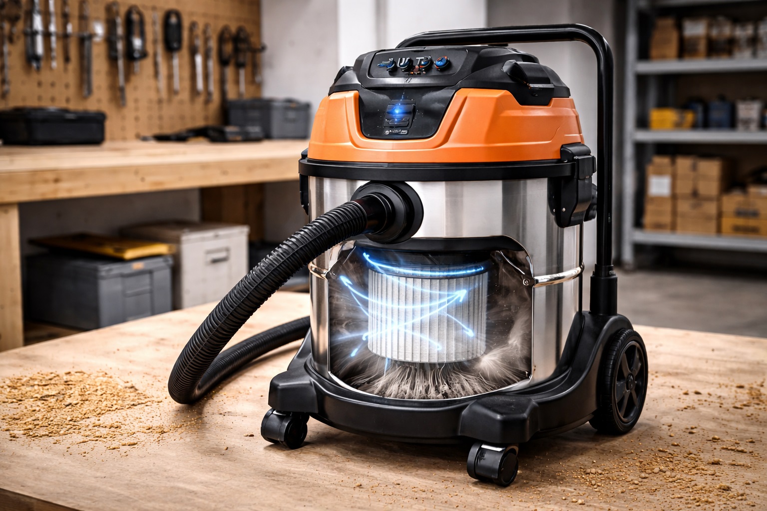 Smart Self-Cleaning Wet Dry Vacuum Cleaner – Industrial Cyclonic Filtration System