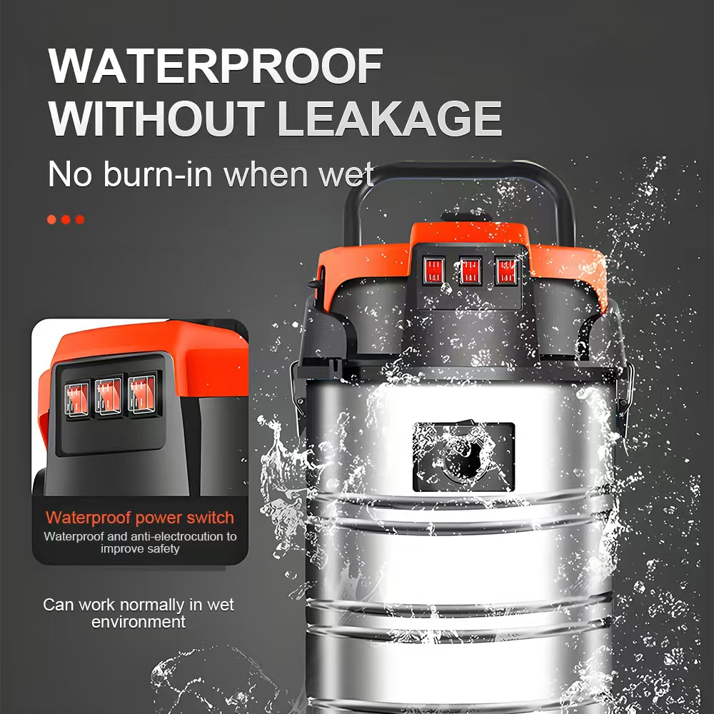 LX-VC-D-Waterproof Wet & Dry Industrial Vacuum Cleaner, Stainless Steel, High Safety