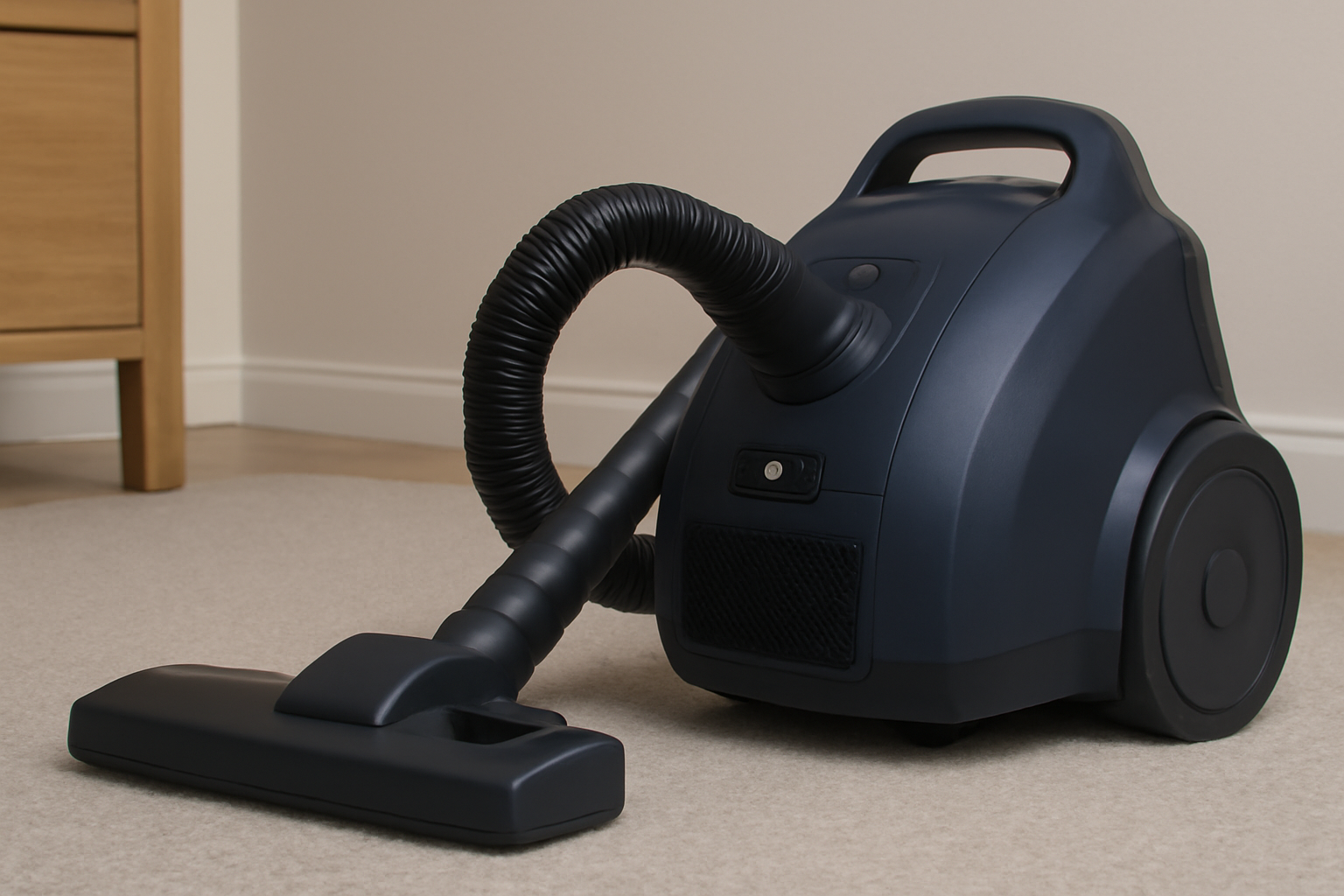 J12 Deep Blue Quiet Canister Vacuum – High Suction Wet & Dry Vacuum Cleaner with HEPA Filter for Multi-Surface & Allergy-Safe Cleaning