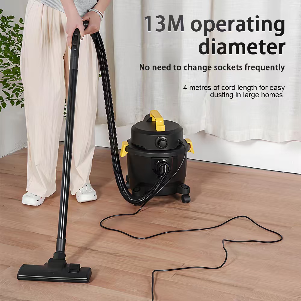LX-VC-1000W Bucket Hoover Canister Vacuum Cleaner – 15L Capacity, 18kPa Suction, 5m Cord