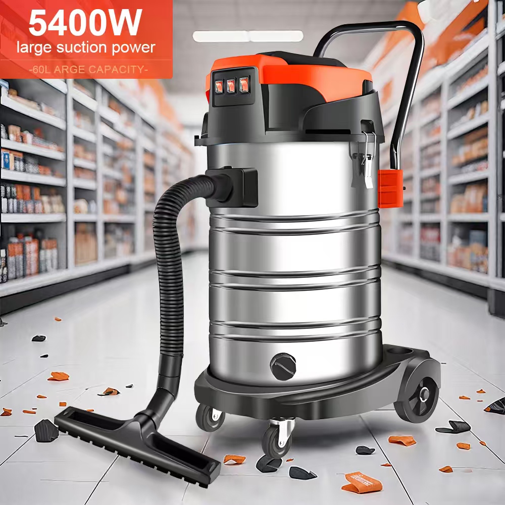 LX-VC-D-5400W Industrial Wet & Dry Vacuum Cleaner – 60L Stainless Steel Tank with Triple Motor
