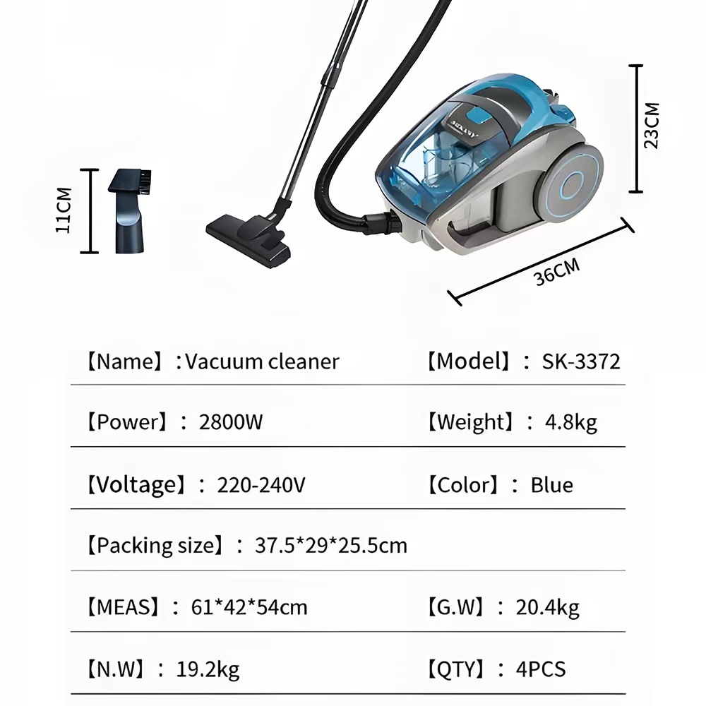 LX-VC-1600W Cyclone Vacuum Cleaner – High-Efficiency HEPA Filter, 2L Dust Tank