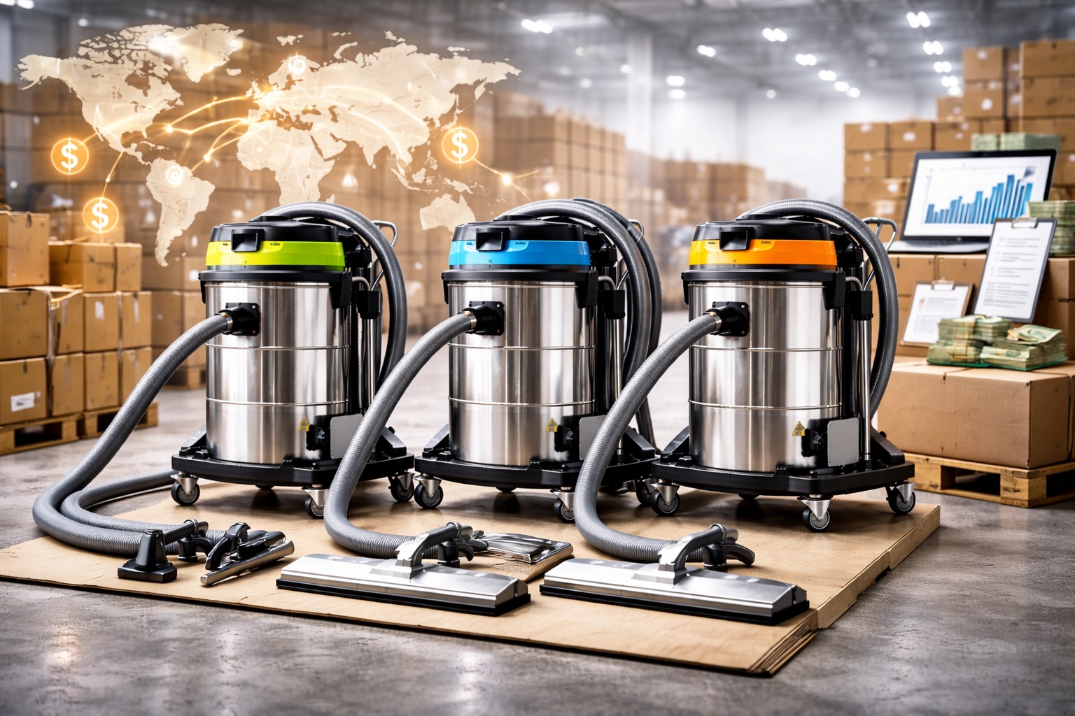 Versatile Industrial Vacuum Cleaner Line for Global Warehouses