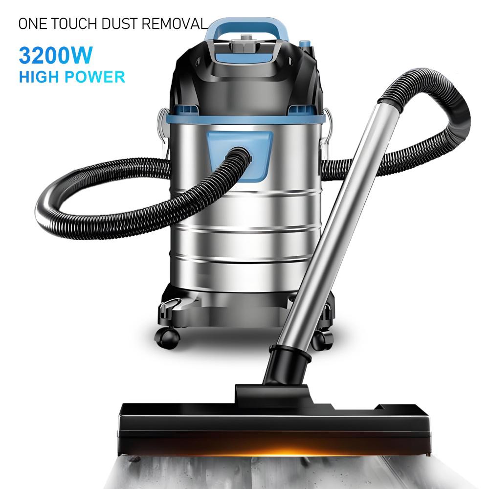 LX-VC-D40L-BB Industrial Wet & Dry Vacuum Cleaner – 40L Stainless Steel Barrel Commercial Vacuum with HEPA, Powerful Suction & Universal Wheels