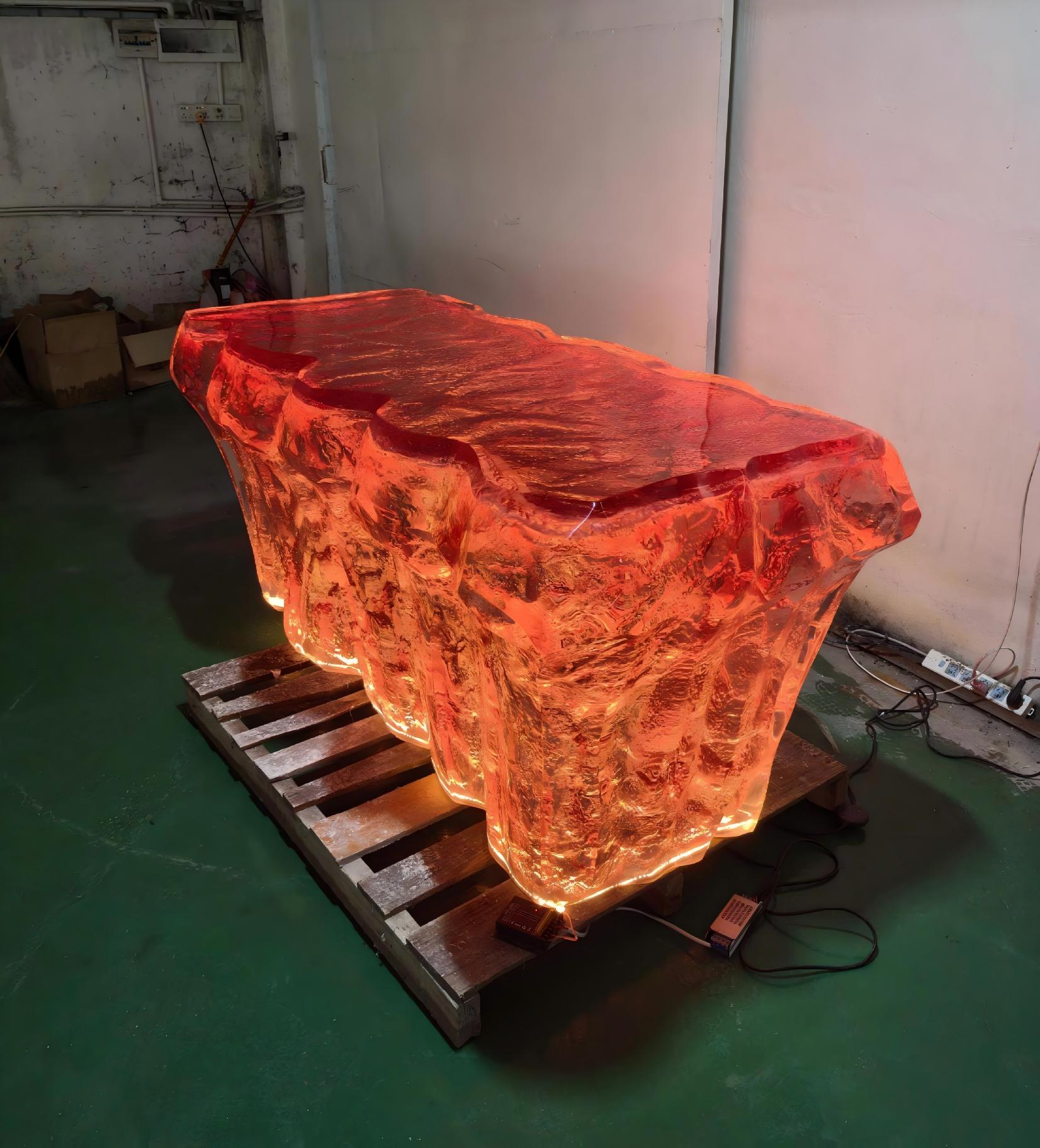 Irregular LED Resin Island Counter