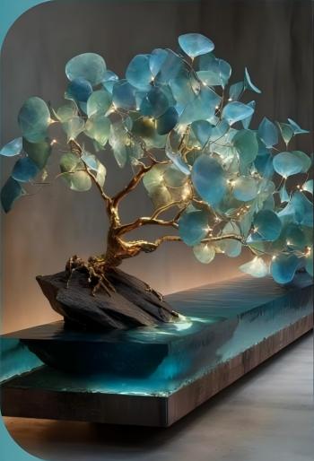 Blue Spirit Crystal Tree Table