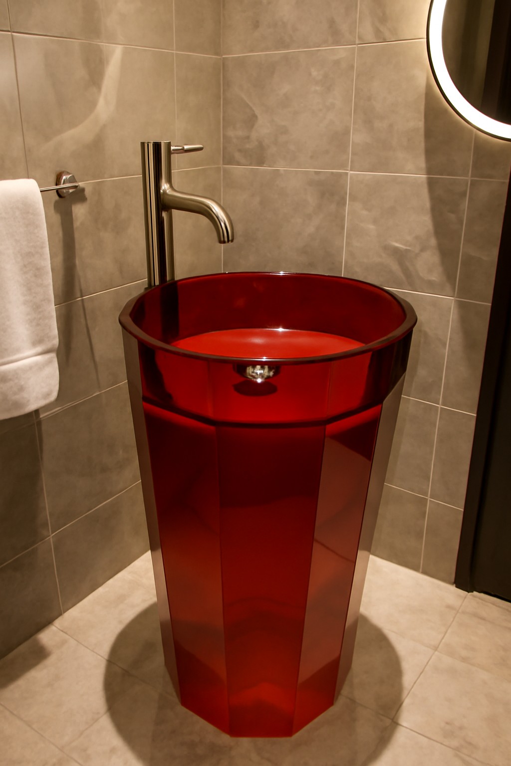 GEMTOWER Faceted Acrylic Pedestal Sink Series