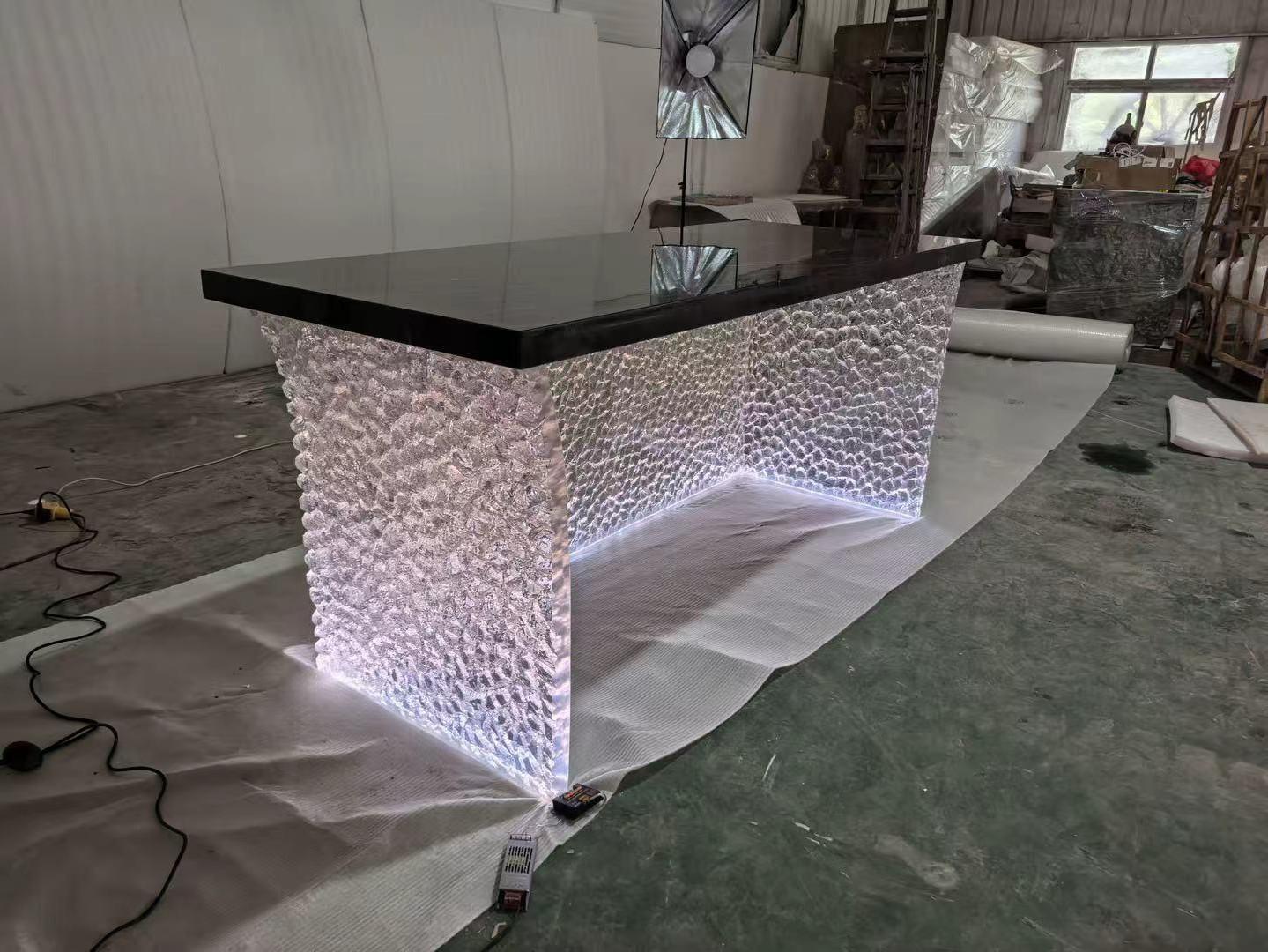 Luxury Crystal LED Island with Black Top