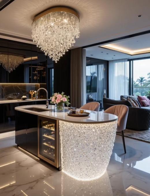 Elegant Luxe Crystal Island