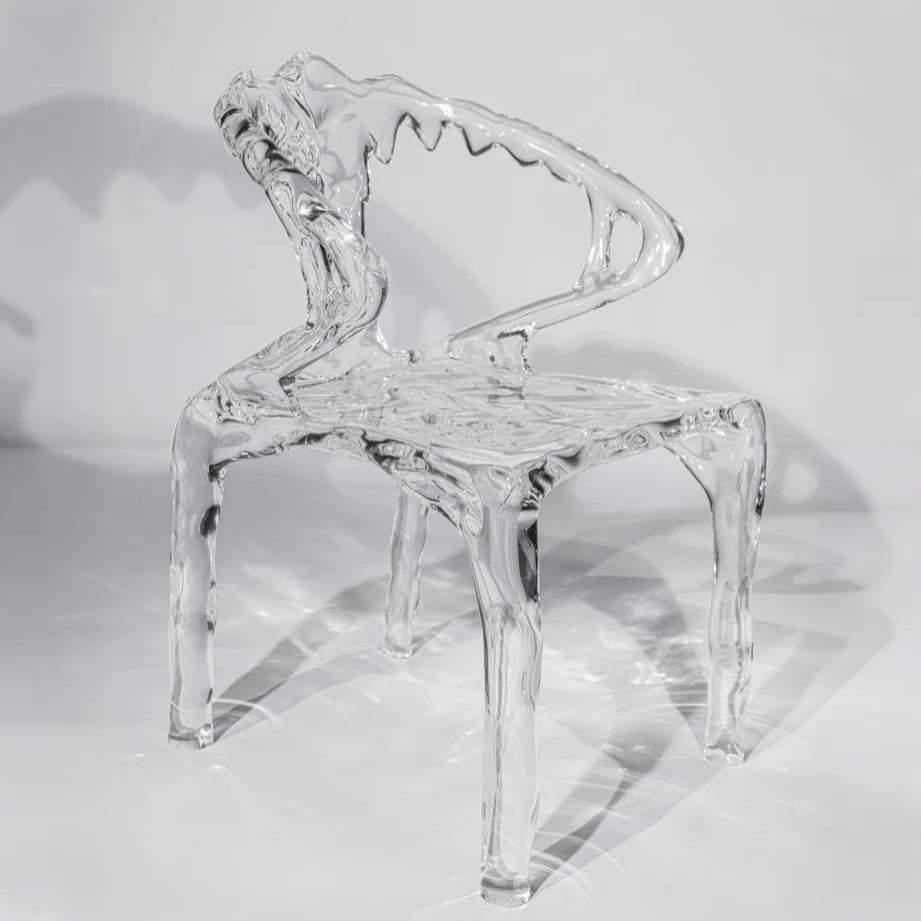 Meltoir Acrylic Chair | Sculptural Transparent Resin Seating