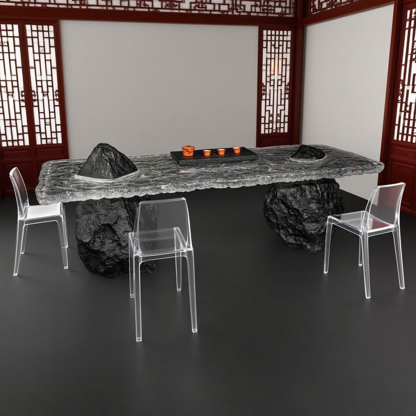 Rock & Water Acrylic Tea Table B