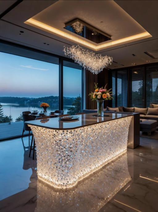 Starlit Flow Contemporary Crystal Island