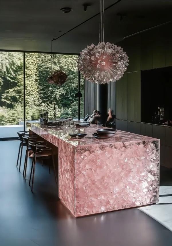 Modern Synthetic Crystal Island Table