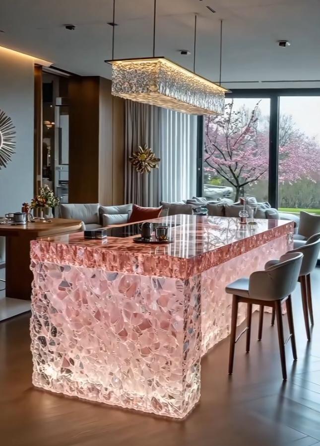 Luxury Synthetic Crystal Kitchen Island