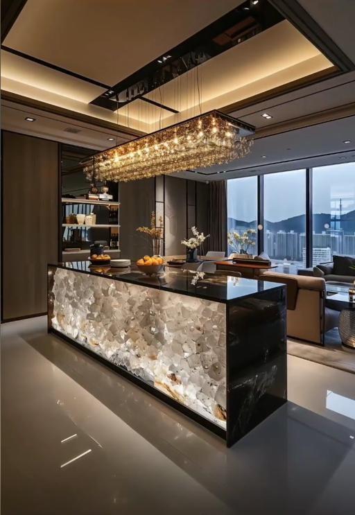 Quartz Shard Crystal Stone Kitchen Island