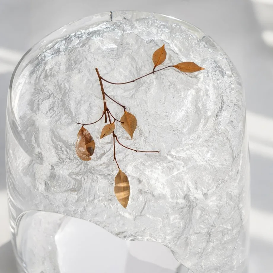 Frosted Leaves Acrylic Stool