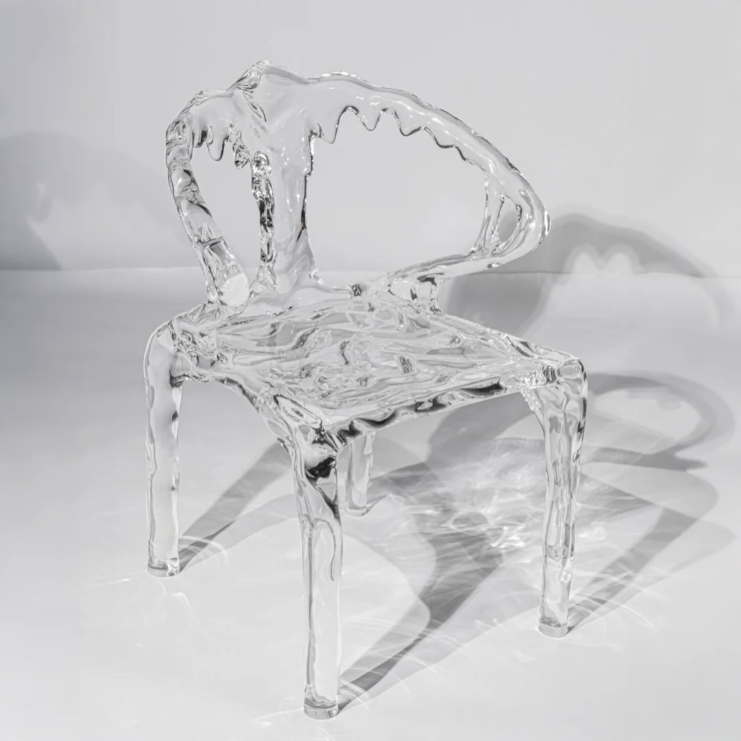 Meltoir Acrylic Chair | Sculptural Transparent Resin Seating