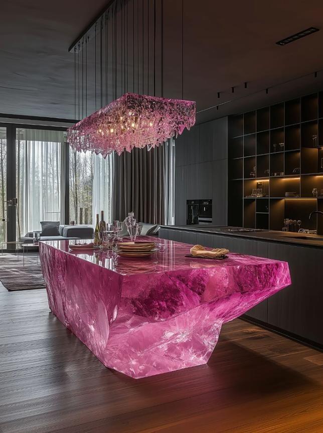 Pink Crystal Sculpted Island