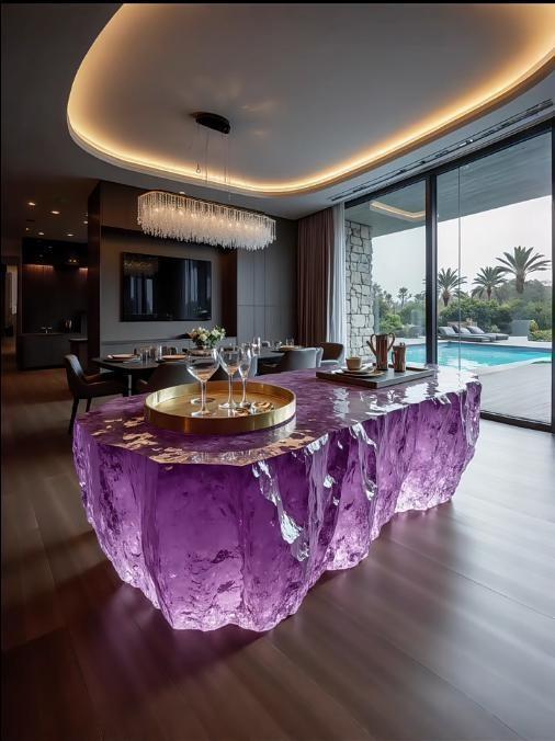 Amethyst Crystal Island Table
