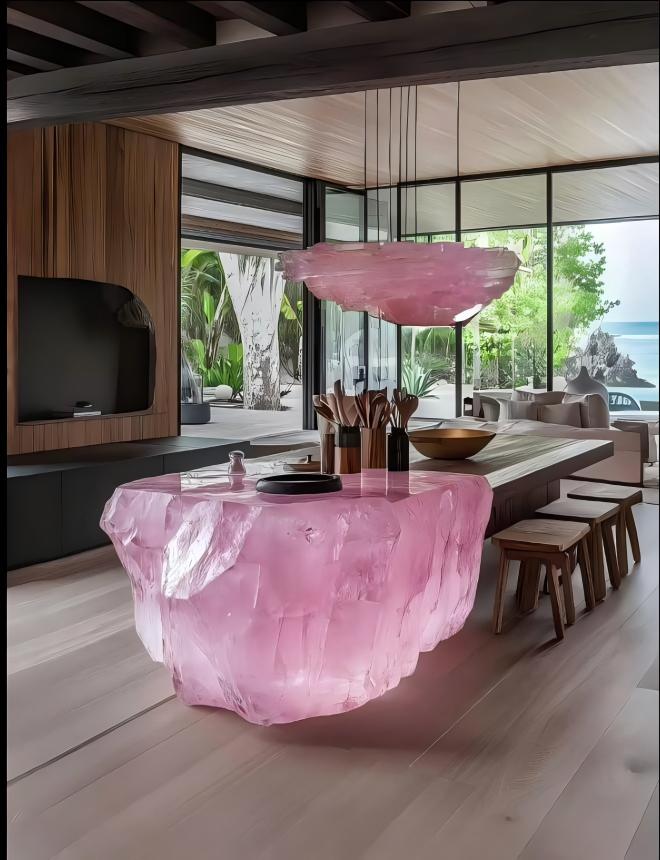 Raw Crystal Island Table