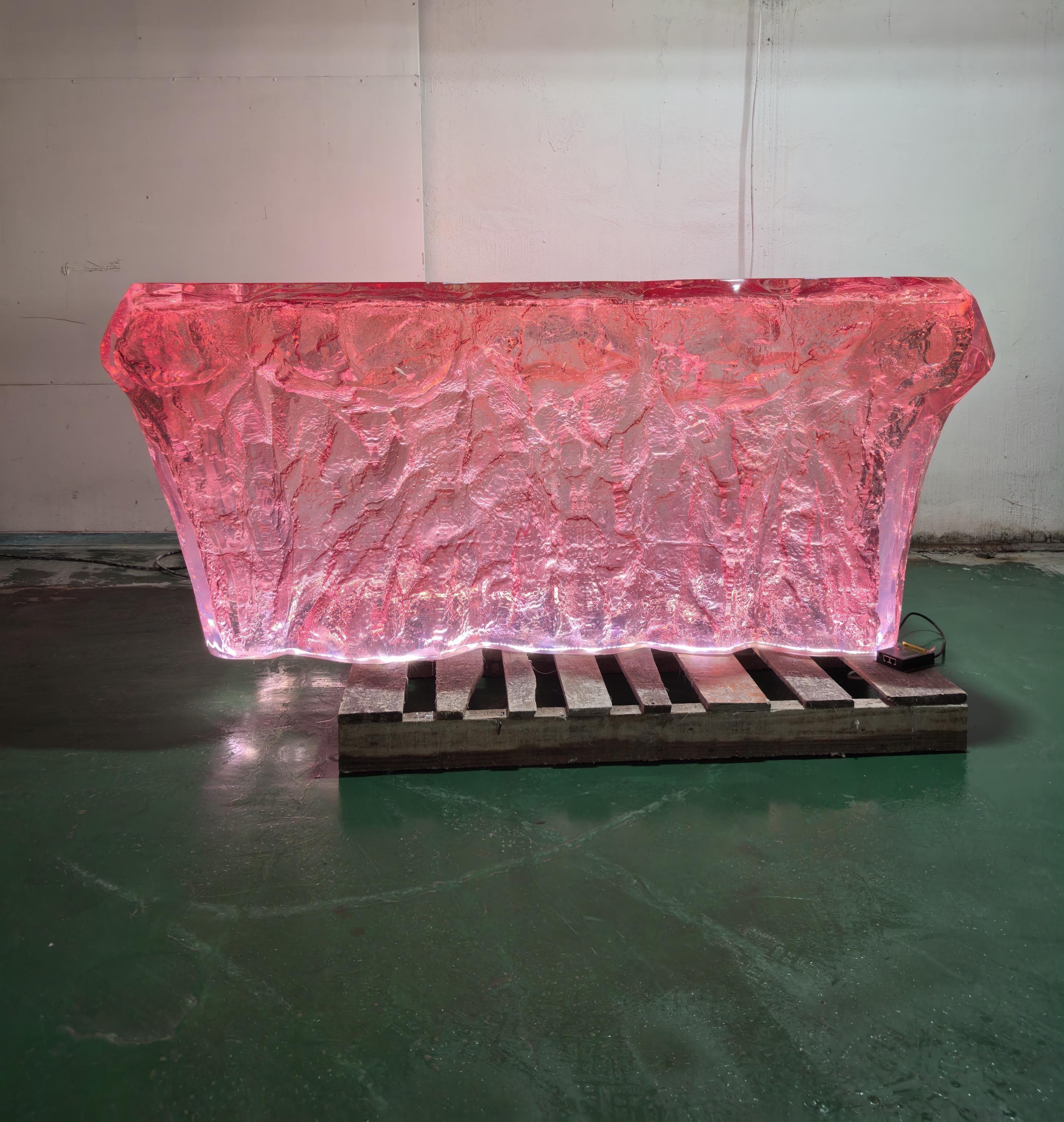 Irregular LED Resin Island Counter