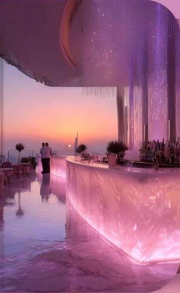 Crystal LED Light Bar Counter