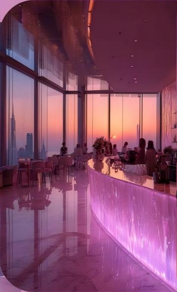 Crystal LED Light Bar Counter