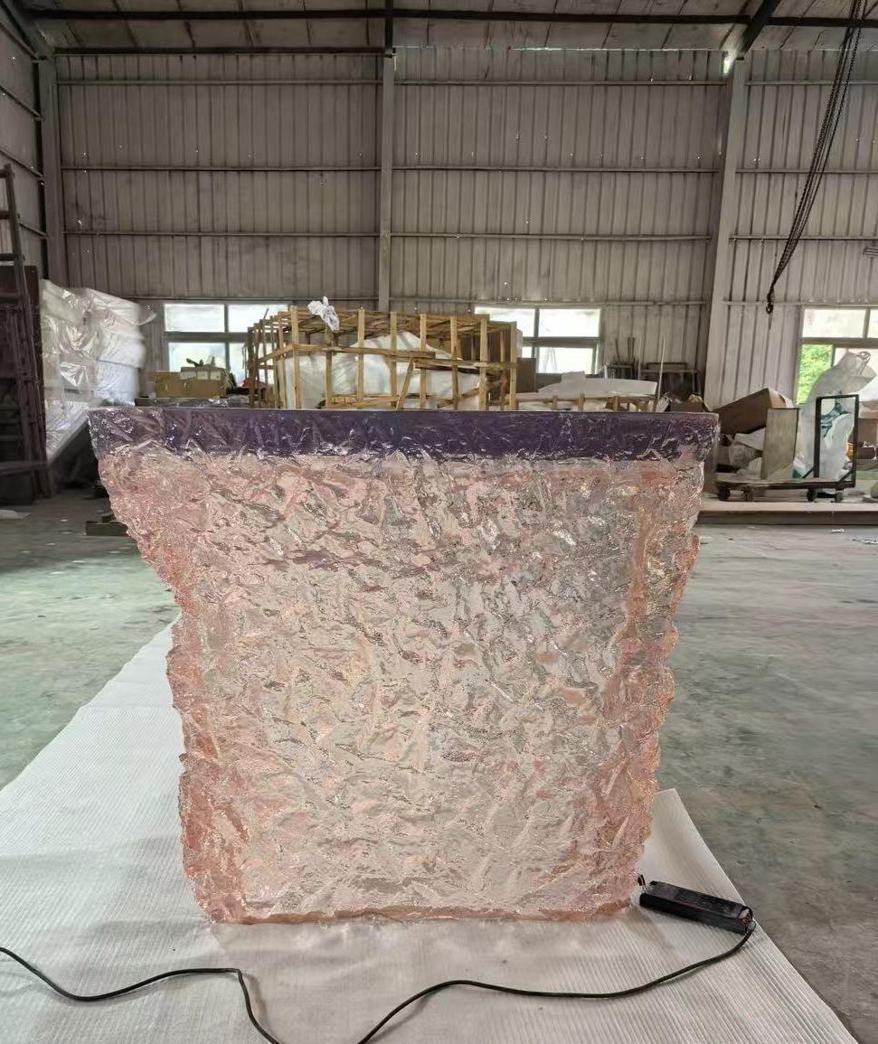 Rose Quartz Crystal Reception Island – Designer Synthetic Crystal Table