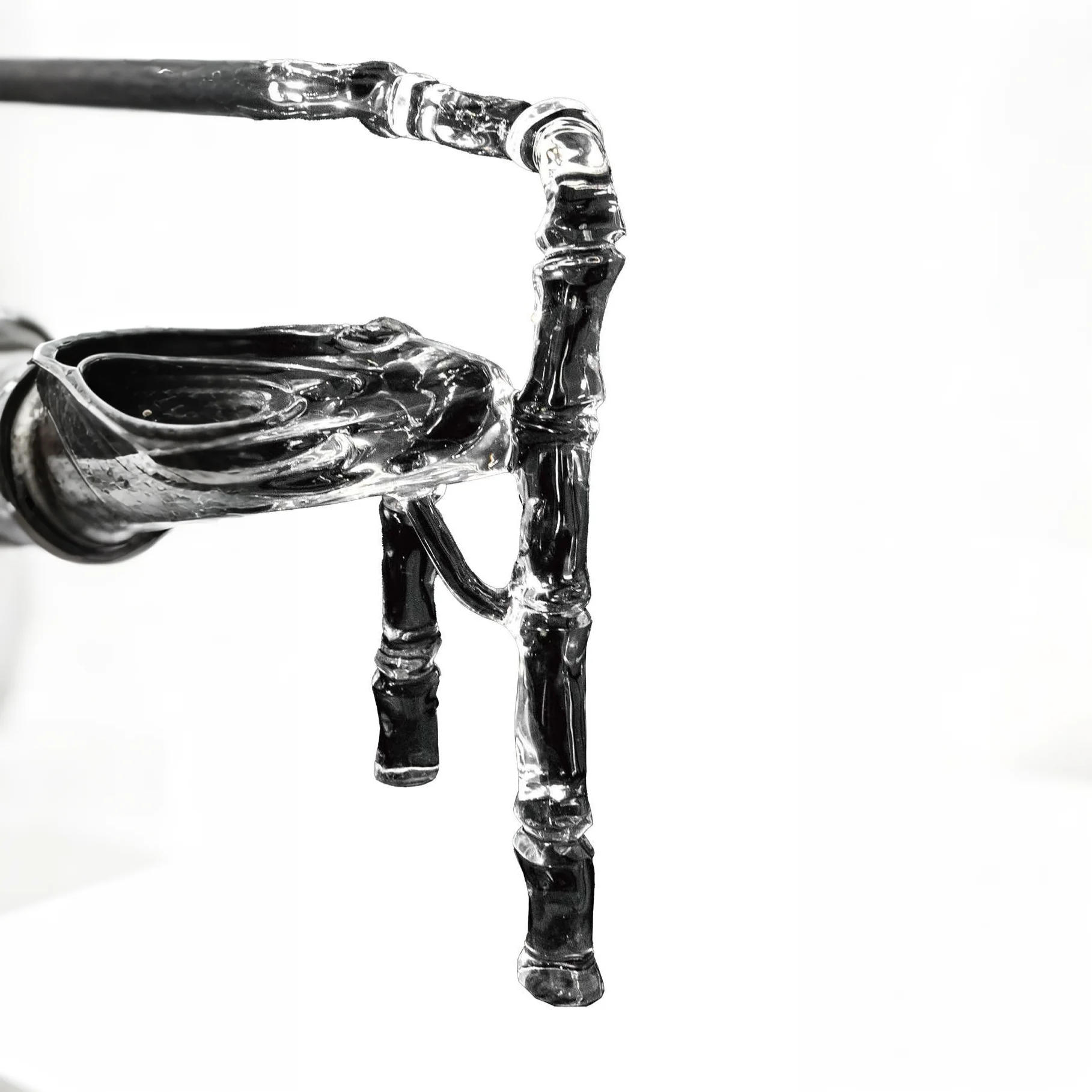 Emerald Bamboo Glass Heart Chair