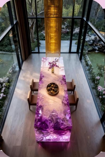 Pink Crystal Kitchen Island