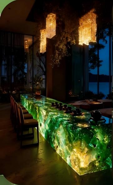 Green Crystal Kitchen Island