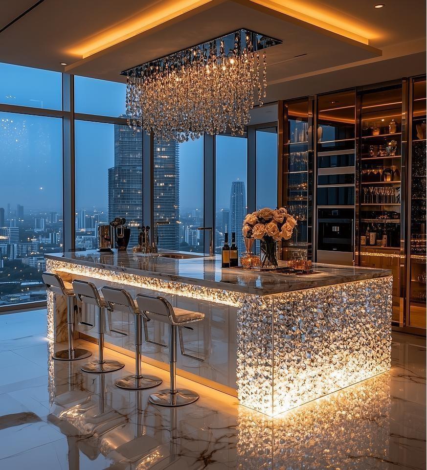 Crystal Night Synthetic Crystal Bar Counter