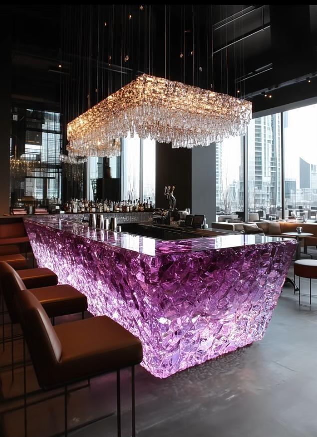 Crystal Night Amethyst Bar Table
