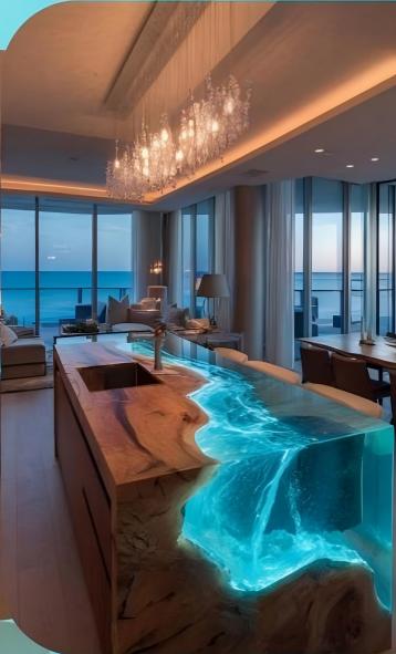 Glow-in-the-Dark River Acrylic Island